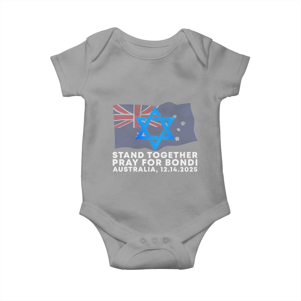 Jewish Strong Stand Together Baby Onesie Pray for Bondi Australia Hanukkah Dec 14 2025 Remembrance TS02 Sport Gray Print Your Wear