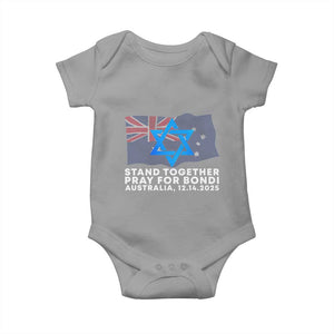 Jewish Strong Stand Together Baby Onesie Pray for Bondi Australia Hanukkah Dec 14 2025 Remembrance TS02 Sport Gray Print Your Wear