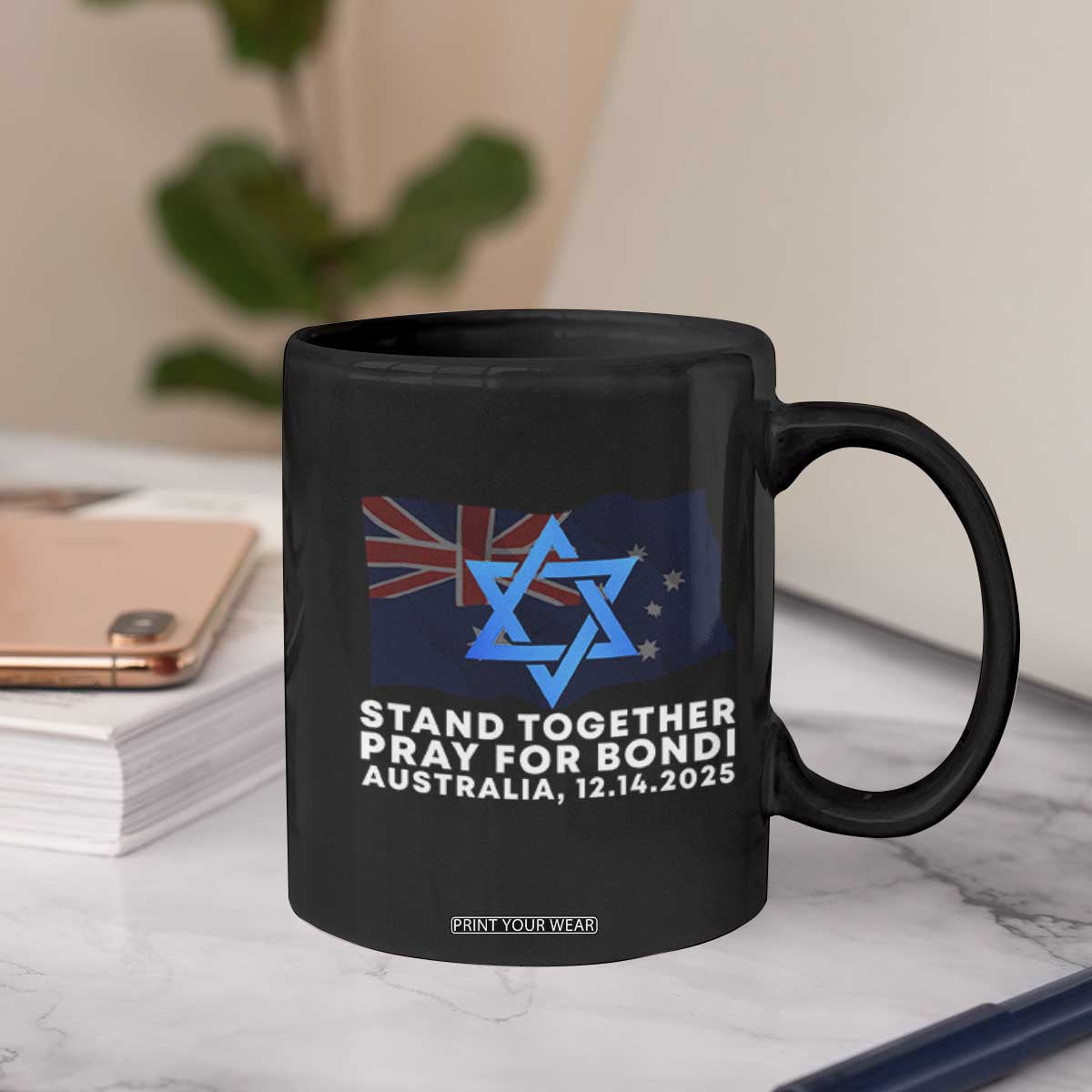 Jewish Strong Stand Together Coffee Mug Pray for Bondi Australia Hanukkah Dec 14 2025 Remembrance TS02 Print Your Wear