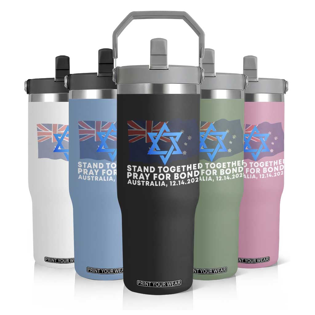 Jewish Strong Stand Together Flip Straw Tumbler Pray for Bondi Australia Hanukkah Dec 14 2025 Remembrance TS02 Print Your Wear