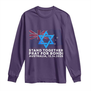 Jewish Strong Stand Together Long Sleeve Shirt Pray for Bondi Australia Hanukkah Dec 14 2025 Remembrance TS02 Purple Print Your Wear