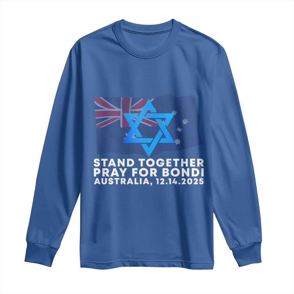 Jewish Strong Stand Together Long Sleeve Shirt Pray for Bondi Australia Hanukkah Dec 14 2025 Remembrance TS02 Royal Blue Print Your Wear