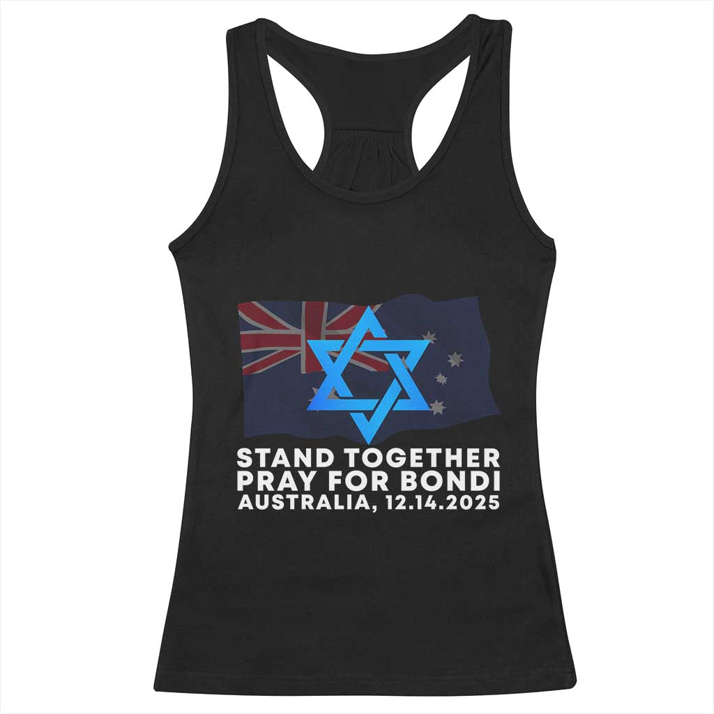 Jewish Strong Stand Together Racerback Tank Top Pray for Bondi Australia Hanukkah Dec 14 2025 Remembrance TS02 Black Print Your Wear