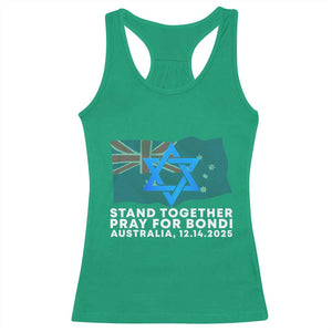 Jewish Strong Stand Together Racerback Tank Top Pray for Bondi Australia Hanukkah Dec 14 2025 Remembrance TS02 Irish Green Print Your Wear