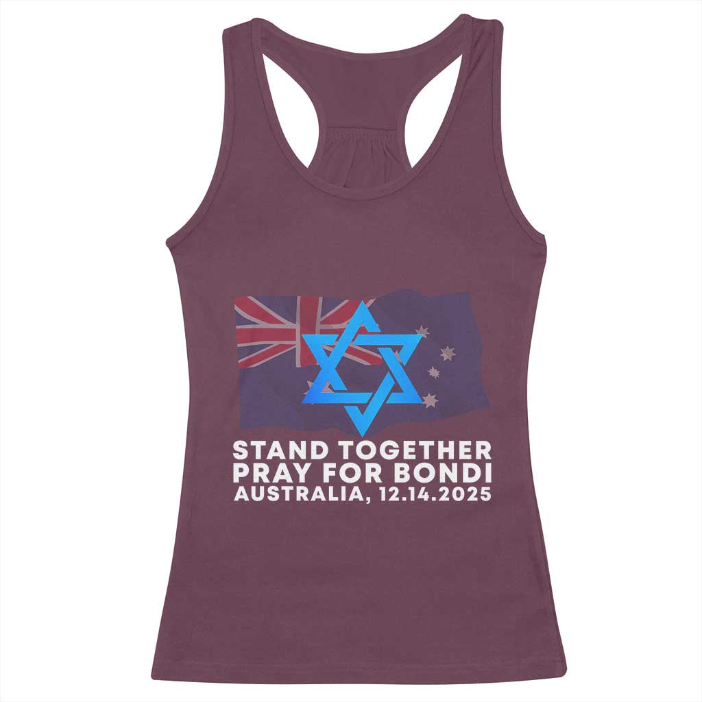 Jewish Strong Stand Together Racerback Tank Top Pray for Bondi Australia Hanukkah Dec 14 2025 Remembrance TS02 Maroon Print Your Wear