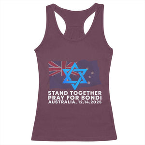 Jewish Strong Stand Together Racerback Tank Top Pray for Bondi Australia Hanukkah Dec 14 2025 Remembrance TS02 Maroon Print Your Wear