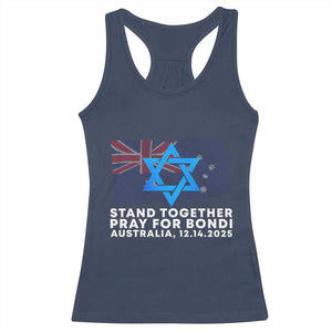 Jewish Strong Stand Together Racerback Tank Top Pray for Bondi Australia Hanukkah Dec 14 2025 Remembrance TS02 Navy Print Your Wear