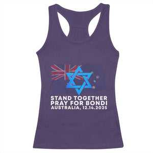Jewish Strong Stand Together Racerback Tank Top Pray for Bondi Australia Hanukkah Dec 14 2025 Remembrance TS02 Purple Print Your Wear