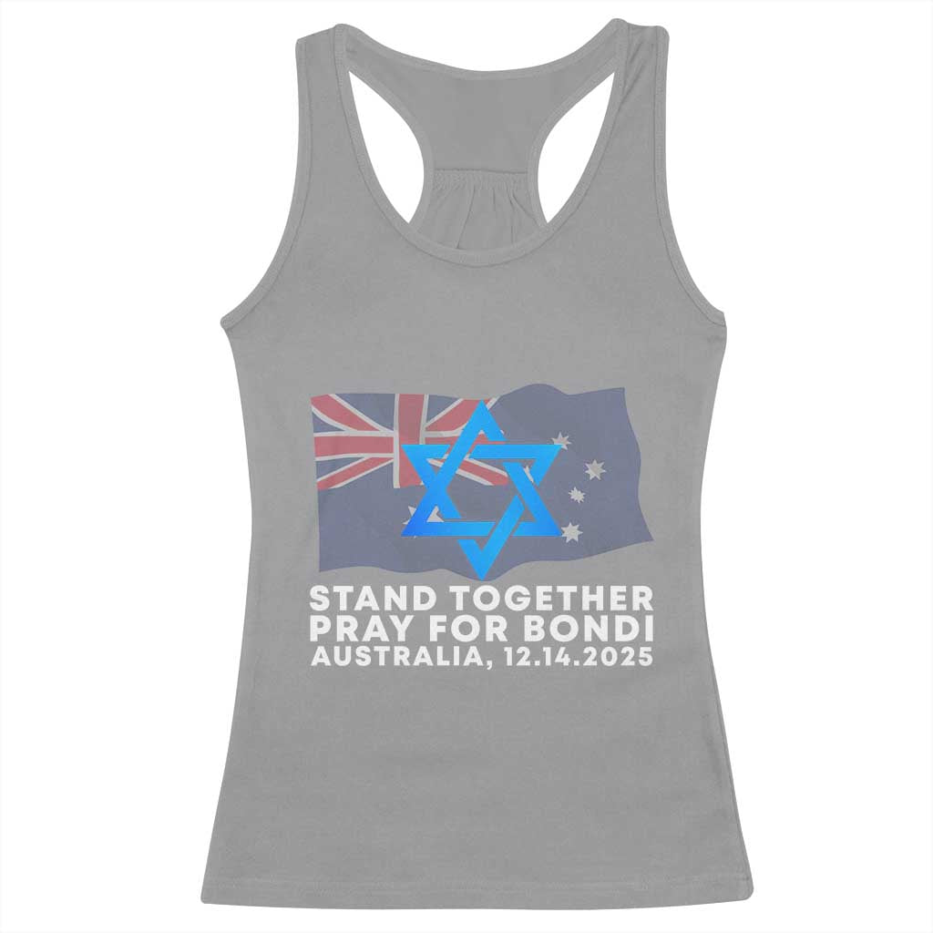 Jewish Strong Stand Together Racerback Tank Top Pray for Bondi Australia Hanukkah Dec 14 2025 Remembrance TS02 Sport Gray Print Your Wear