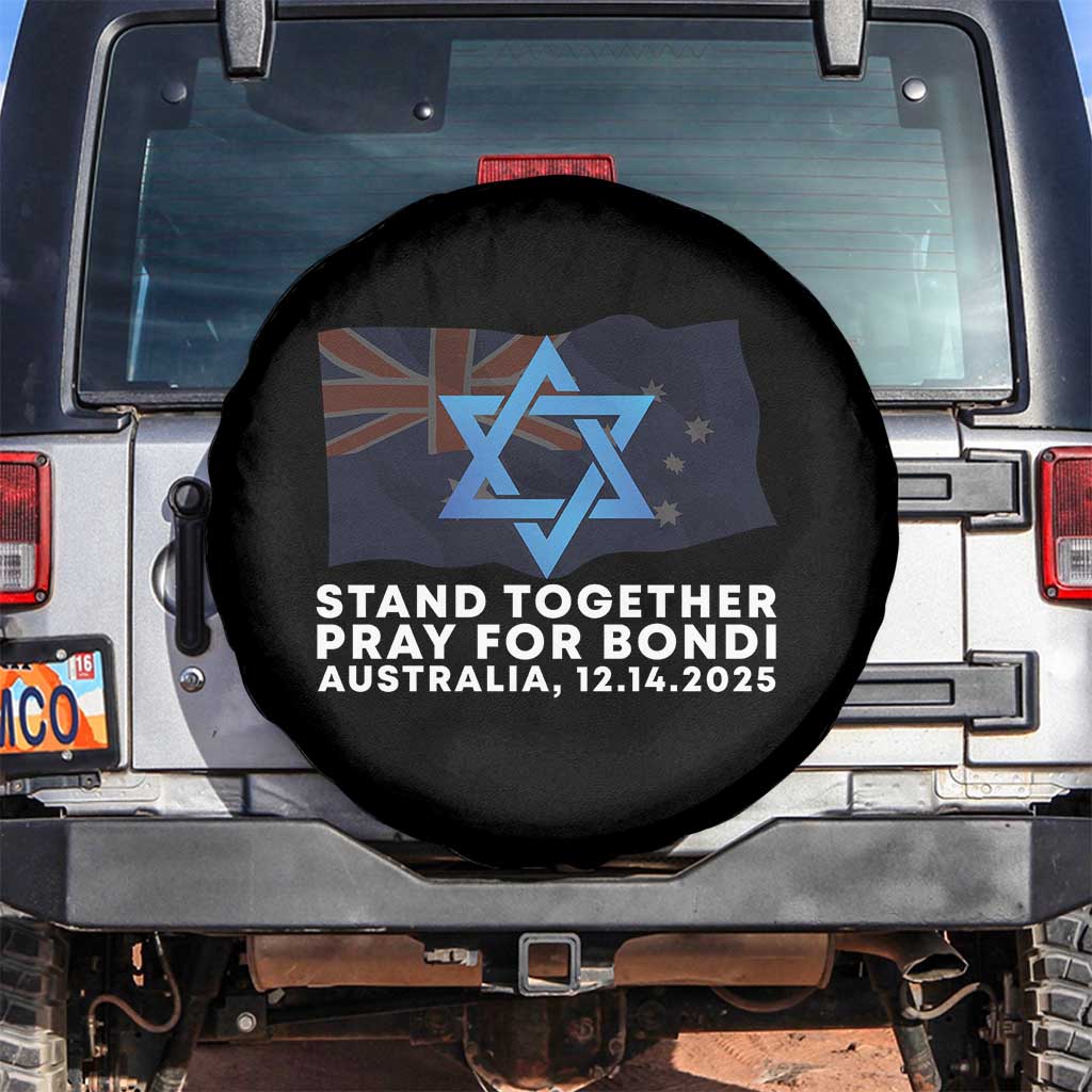 Jewish Strong Stand Together Spare Tire Cover Pray for Bondi Australia Hanukkah Dec 14 2025 Remembrance TS02 No hole Black Print Your Wear