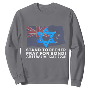 Jewish Strong Stand Together Sweatshirt Pray for Bondi Australia Hanukkah Dec 14 2025 Remembrance TS02 Charcoal Print Your Wear