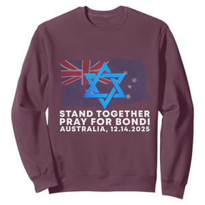 Jewish Strong Stand Together Sweatshirt Pray for Bondi Australia Hanukkah Dec 14 2025 Remembrance TS02 Maroon Print Your Wear