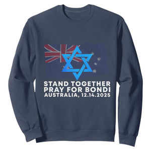 Jewish Strong Stand Together Sweatshirt Pray for Bondi Australia Hanukkah Dec 14 2025 Remembrance TS02 Navy Print Your Wear