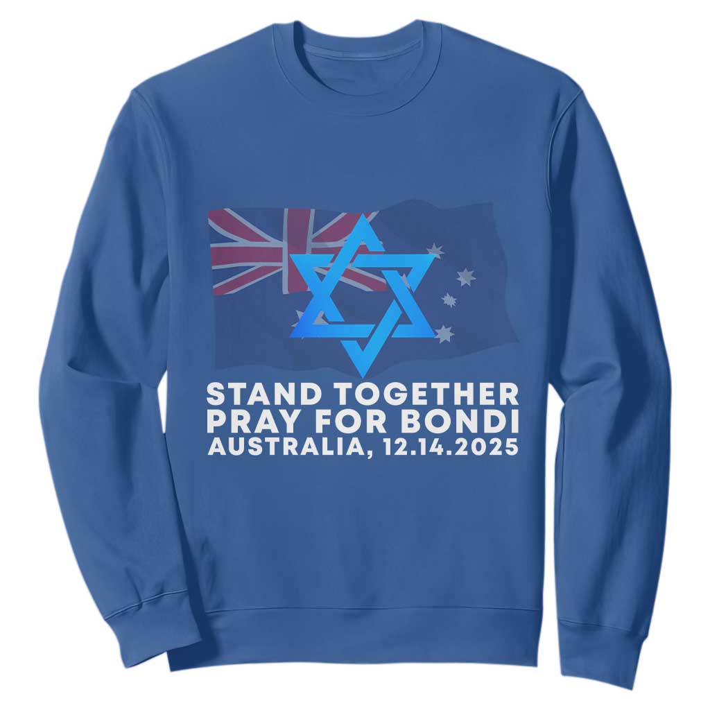 Jewish Strong Stand Together Sweatshirt Pray for Bondi Australia Hanukkah Dec 14 2025 Remembrance TS02 Royal Blue Print Your Wear