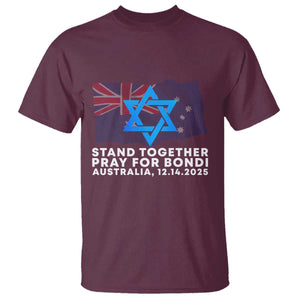 Jewish Strong Stand Together T Shirt Pray for Bondi Australia Hanukkah Dec 14 2025 Remembrance TS02 Maroon Print Your Wear