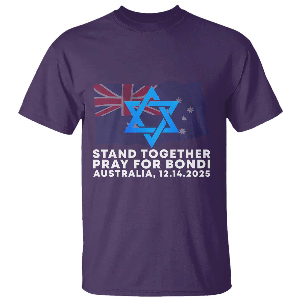 Jewish Strong Stand Together T Shirt Pray for Bondi Australia Hanukkah Dec 14 2025 Remembrance TS02 Purple Print Your Wear