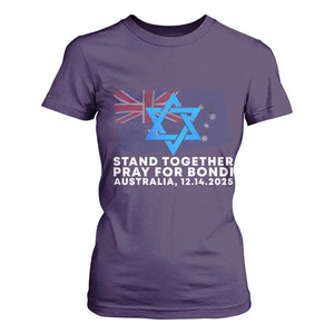 Jewish Strong Stand Together T Shirt For Women Pray for Bondi Australia Hanukkah Dec 14 2025 Remembrance TS02 Purple Print Your Wear