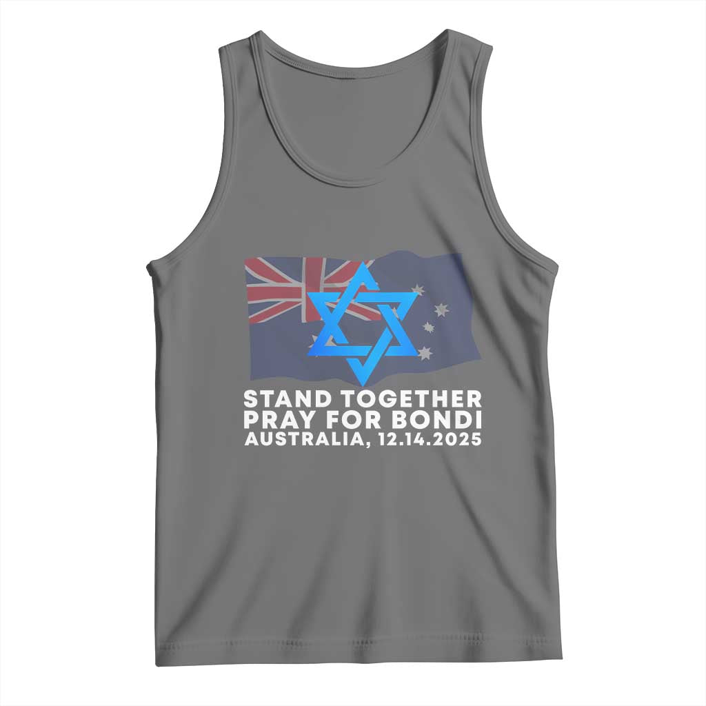 Jewish Strong Stand Together Tank Top Pray for Bondi Australia Hanukkah Dec 14 2025 Remembrance TS02 Black Heather Print Your Wear