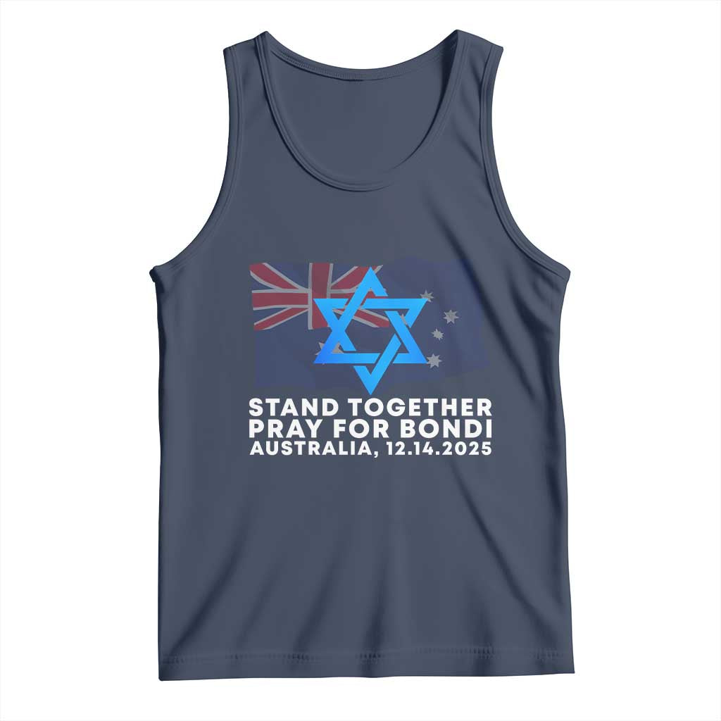Jewish Strong Stand Together Tank Top Pray for Bondi Australia Hanukkah Dec 14 2025 Remembrance TS02 Navy Print Your Wear