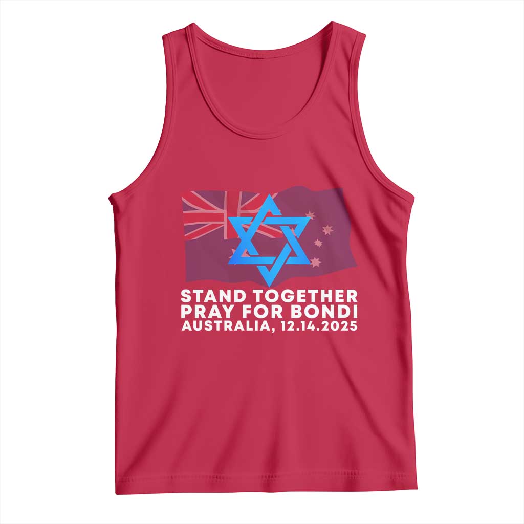 Jewish Strong Stand Together Tank Top Pray for Bondi Australia Hanukkah Dec 14 2025 Remembrance TS02 Red Print Your Wear