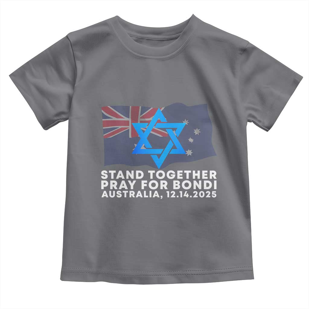 Jewish Strong Stand Together Toddler T Shirt Pray for Bondi Australia Hanukkah Dec 14 2025 Remembrance TS02 Charcoal Print Your Wear