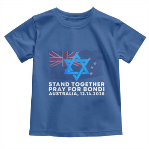 Jewish Strong Stand Together Toddler T Shirt Pray for Bondi Australia Hanukkah Dec 14 2025 Remembrance TS02 Royal Blue Print Your Wear