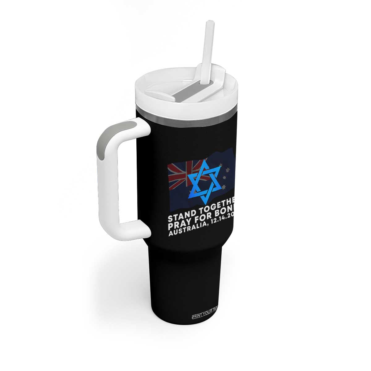 Jewish Strong Stand Together Tumbler With Handle Pray for Bondi Australia Hanukkah Dec 14 2025 Remembrance TS02 Print Your Wear