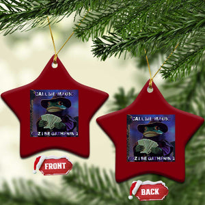 Funny Wizard Frog Fantasy Meme Ceramic Ornament Call Me Magic Cuz I Be Gathering MTG Gamer TS02 Print Your Wear