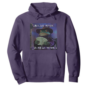 Funny Wizard Frog Fantasy Meme Hoodie Call Me Magic Cuz I Be Gathering MTG Gamer TS02 Purple Print Your Wear