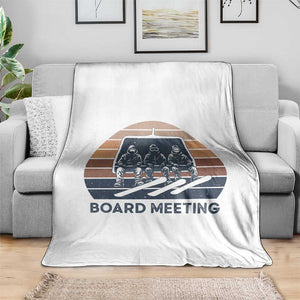 Funny Snowboarding Board Meeting Throw Blanket Retro Chairlift Snowboarders Powder Junkies TS02 Print Your Wear