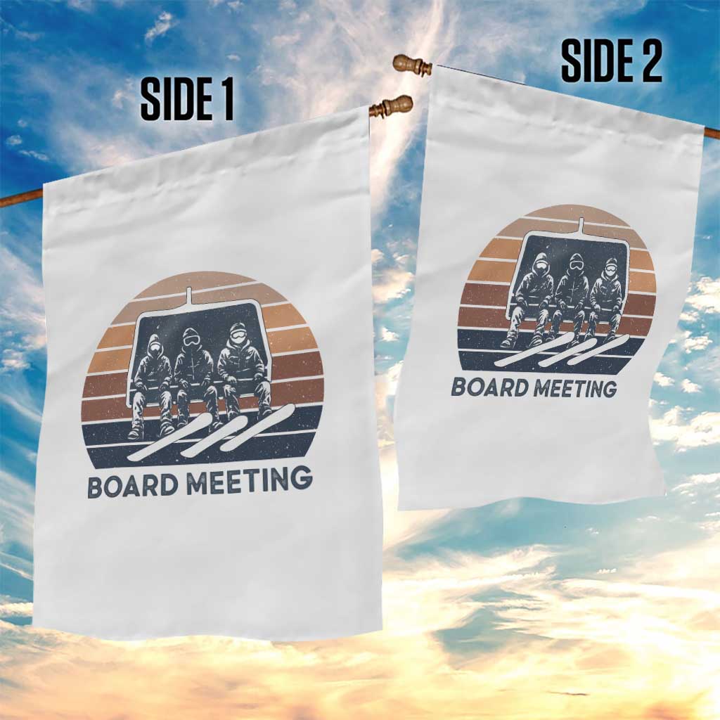 Funny Snowboarding Board Meeting Garden Flag Retro Chairlift Snowboarders Powder Junkies TS02 Print Your Wear