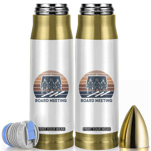 Funny Snowboarding Board Meeting Bullet Tumbler Retro Chairlift Snowboarders Powder Junkies TS02 White Print Your Wear