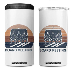 Funny Snowboarding Board Meeting 4 in 1 Can Cooler Tumbler Retro Chairlift Snowboarders Powder Junkies TS02 One Size: 16 oz White Print Your Wear