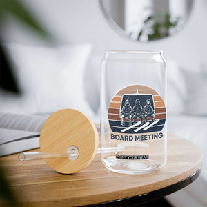 Funny Snowboarding Board Meeting Glass Can Retro Chairlift Snowboarders Powder Junkies TS02 Print Your Wear