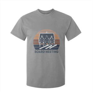 Funny Snowboarding Board Meeting T Shirt For Kid Retro Chairlift Snowboarders Powder Junkies TS02 Sport Gray Print Your Wear