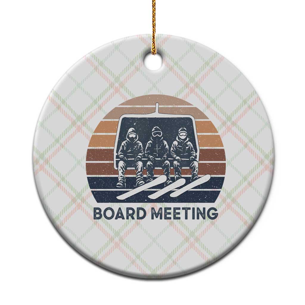 Funny Snowboarding Board Meeting Ceramic Ornament Retro Chairlift Snowboarders Powder Junkies TS02 1pc Christmas Plaid Print Your Wear