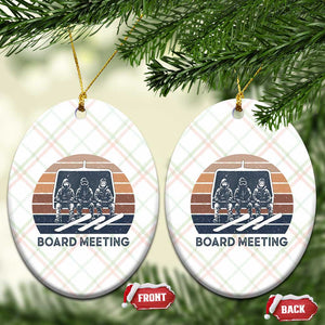 Funny Snowboarding Board Meeting Ceramic Ornament Retro Chairlift Snowboarders Powder Junkies TS02 Print Your Wear