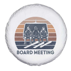 Funny Snowboarding Board Meeting Spare Tire Cover Retro Chairlift Snowboarders Powder Junkies TS02 Print Your Wear