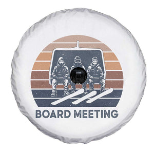 Funny Snowboarding Board Meeting Spare Tire Cover Retro Chairlift Snowboarders Powder Junkies TS02 Print Your Wear