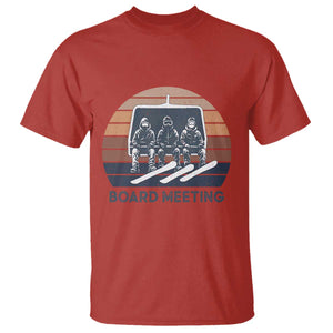 Funny Snowboarding Board Meeting T Shirt Retro Chairlift Snowboarders Powder Junkies TS02 Red Print Your Wear
