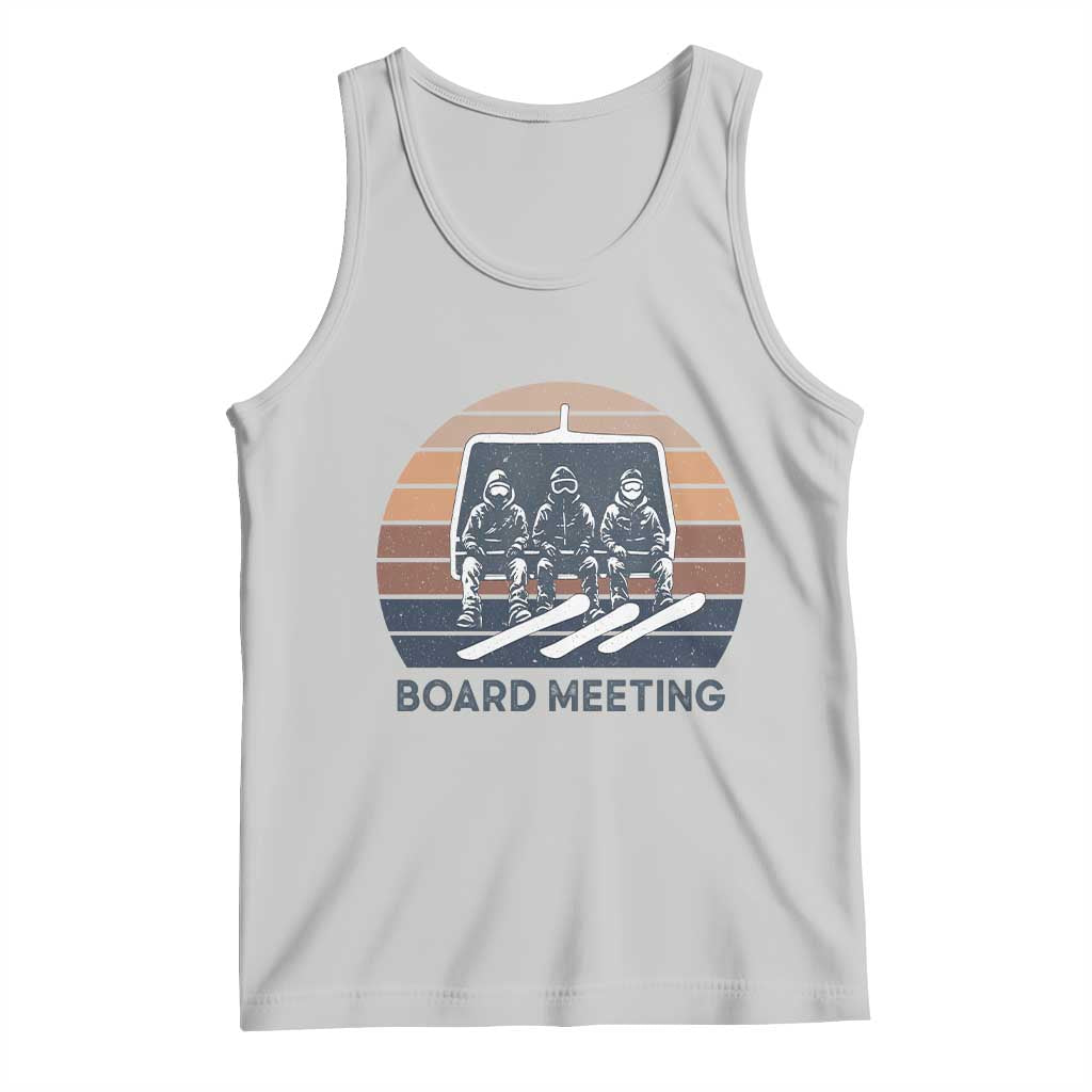 Funny Snowboarding Board Meeting Tank Top Retro Chairlift Snowboarders Powder Junkies TS02 Ash Print Your Wear