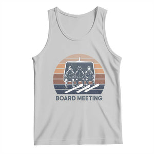 Funny Snowboarding Board Meeting Tank Top Retro Chairlift Snowboarders Powder Junkies TS02 Ash Print Your Wear