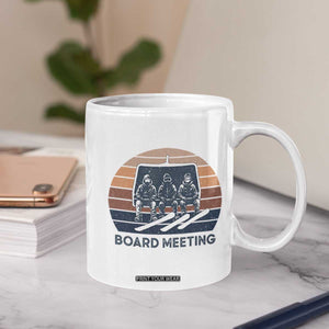 Funny Snowboarding Board Meeting Coffee Mug Retro Chairlift Snowboarders Powder Junkies TS02 Print Your Wear