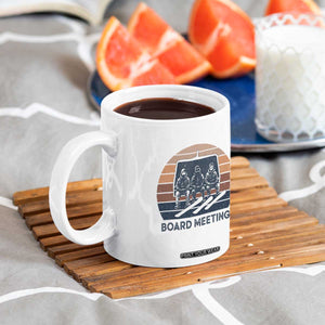 Funny Snowboarding Board Meeting Coffee Mug Retro Chairlift Snowboarders Powder Junkies TS02 Print Your Wear