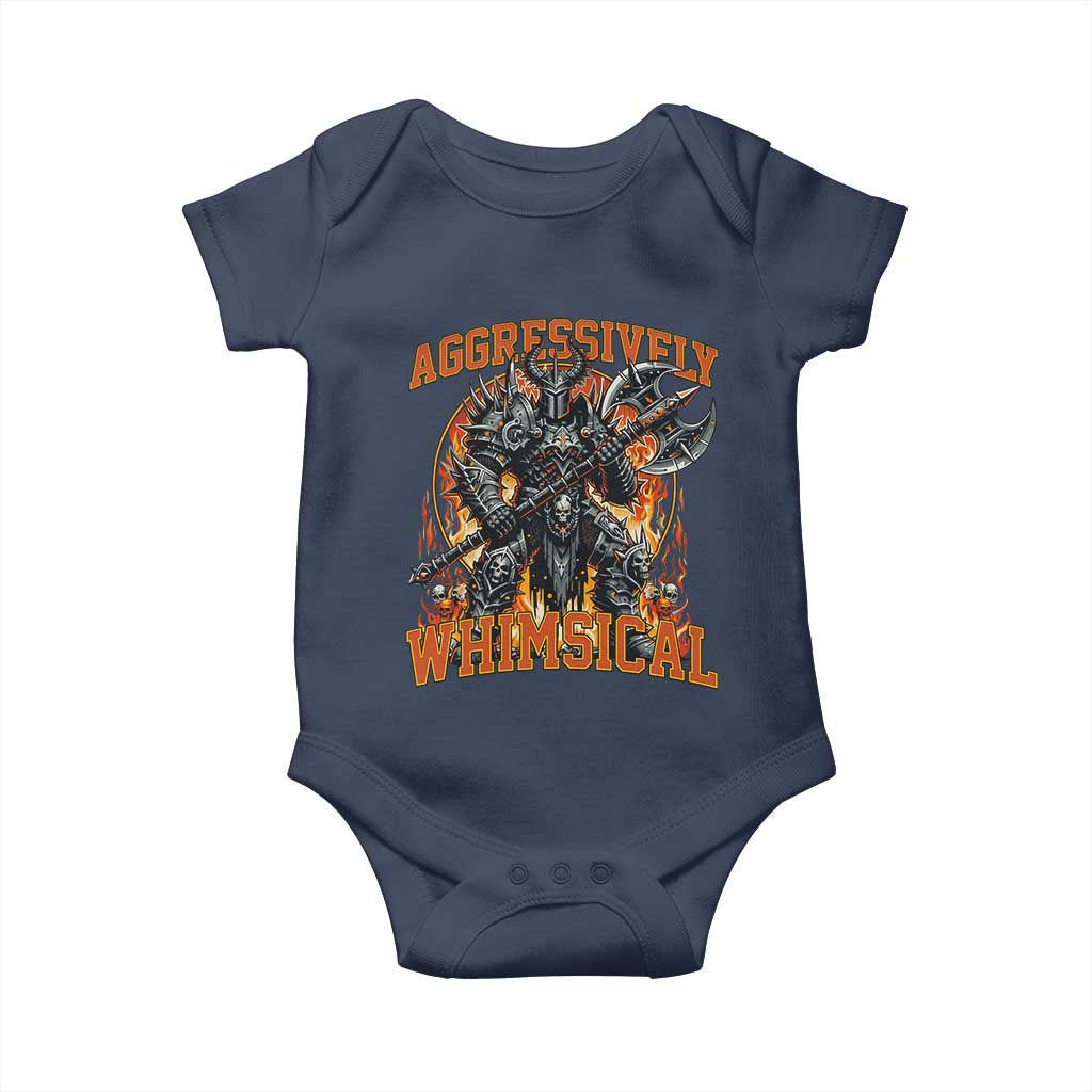 Chaotic Knight Metalcore Edgy Meme Aggressively Whimsical Baby Onesie Armor Metalheads Fairycore Tendencies TS02 Navy Print Your Wear