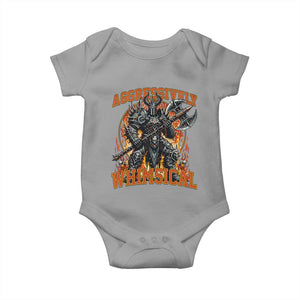 Chaotic Knight Metalcore Edgy Meme Aggressively Whimsical Baby Onesie Armor Metalheads Fairycore Tendencies TS02 Sport Gray Print Your Wear