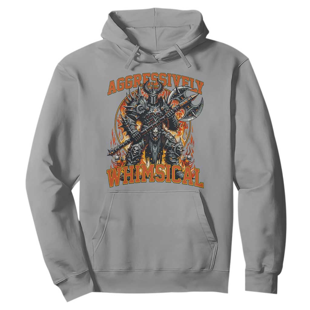 Chaotic Knight Metalcore Edgy Meme Aggressively Whimsical Hoodie Armor Metalheads Fairycore Tendencies TS02 Sport Gray Print Your Wear