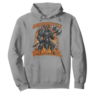 Chaotic Knight Metalcore Edgy Meme Aggressively Whimsical Hoodie Armor Metalheads Fairycore Tendencies TS02 Sport Gray Print Your Wear