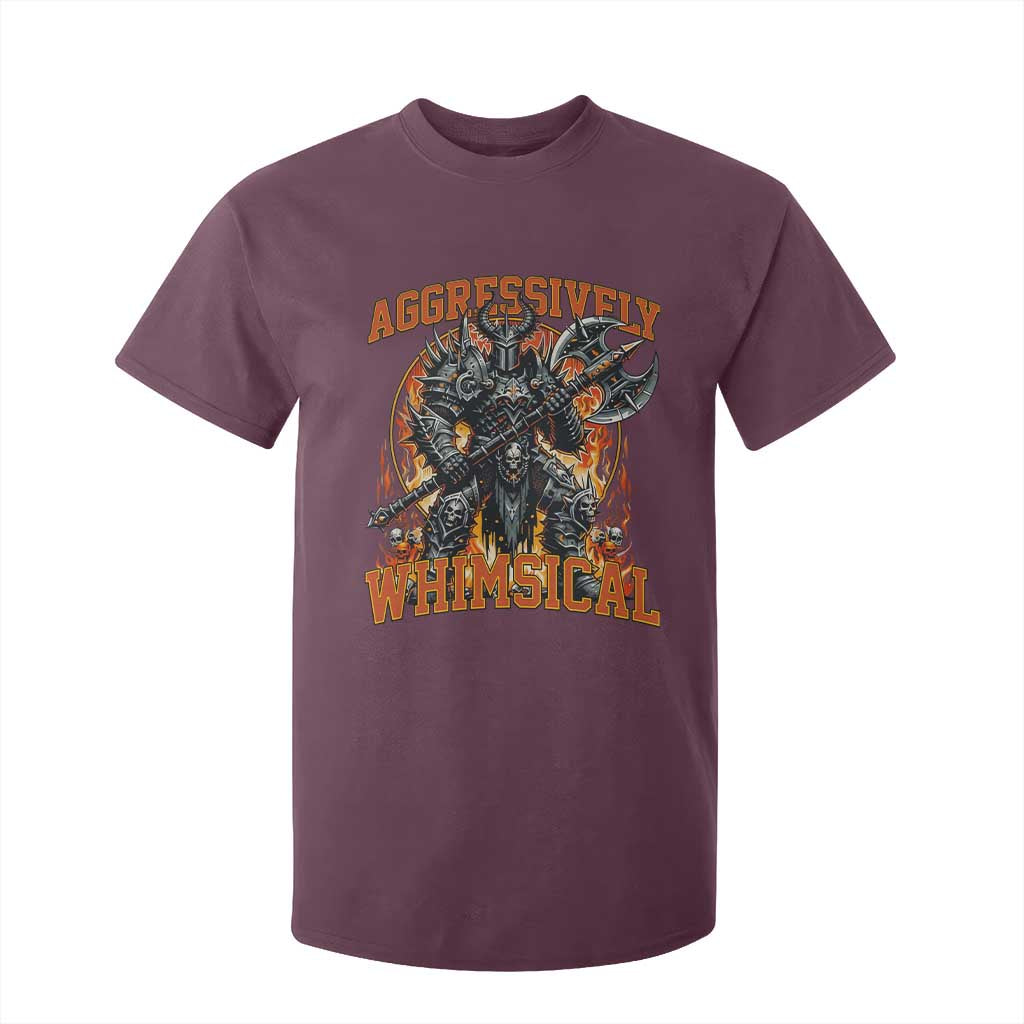 Chaotic Knight Metalcore Edgy Meme Aggressively Whimsical T Shirt For Kid Armor Metalheads Fairycore Tendencies TS02 Maroon Print Your Wear