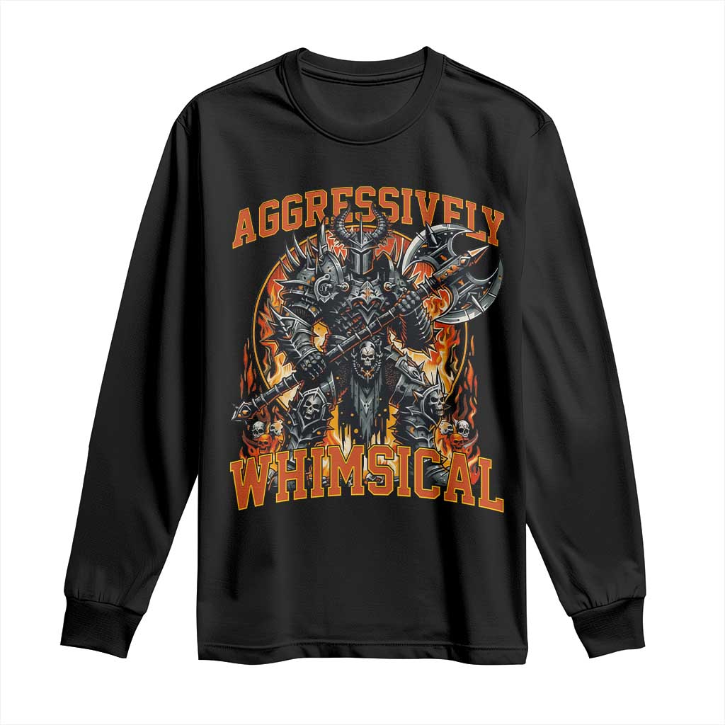 Chaotic Knight Metalcore Edgy Meme Aggressively Whimsical Long Sleeve Shirt Armor Metalheads Fairycore Tendencies TS02 Black Print Your Wear